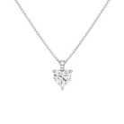 Maeva Heart Accented Bail Lab-Grown Diamond Pendant Necklace in 18K White Gold, front view