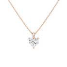 Maeva Heart Accented Bail Lab-Grown Diamond Pendant Necklace in 14K Rose Gold, front view