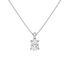Maeva Oval Accented Bail Lab-Grown Diamond Pendant Necklace in 14K White Gold, front view