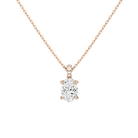 Maeva Oval Accented Bail Lab-Grown Diamond Pendant Necklace in 14K Rose Gold, front view