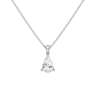 Maeva Pear Accented Bail Lab-Grown Diamond Pendant Necklace in Platinum, front view
