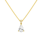 Maeva Pear Accented Bail Lab-Grown Diamond Pendant Necklace in 14K Yellow Gold, front view