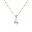 Maeva Pear Accented Bail Lab-Grown Diamond Pendant Necklace in 14K Rose Gold, front view