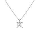 Maeva Princess Accented Bail Lab-Grown Diamond Pendant Necklace in Platinum, front view