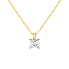 Maeva Princess Accented Bail Lab-Grown Diamond Pendant Necklace in 18K Yellow Gold, front view