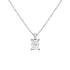 Maeva Radiant Accented Bail Lab-Grown Diamond Pendant Necklace in 18K White Gold, front view