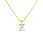 Maeva Radiant Accented Bail Lab-Grown Diamond Pendant Necklace in 14K Yellow Gold, front view
