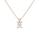 Maeva Radiant Accented Bail Lab-Grown Diamond Pendant Necklace in 14K Rose Gold, front view