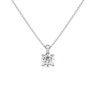 Maeva Round Accented Bail Lab-Grown Diamond Pendant Necklace in 14K White Gold, front view