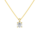 Maeva Round Accented Bail Lab-Grown Diamond Pendant Necklace in 14K Yellow Gold, front view