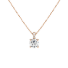 Maeva Round Accented Bail Lab-Grown Diamond Pendant Necklace in 14K Rose Gold, front view