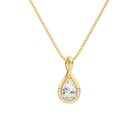 Nelle Pear Accented Twist Lab-Grown Diamond Pendant Necklace in 14K Yellow Gold, front view