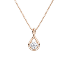 Nelle Round Accented Twist Lab-Grown Diamond Pendant Necklace in 14K Rose Gold, front view