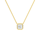Sienna Asscher Bezel Solitaire Lab-Grown Diamond Necklace in 14K Yellow Gold, front view