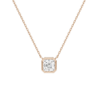 Sienna Asscher Bezel Solitaire Lab-Grown Diamond Necklace in 14K Rose Gold, front view