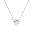 Sienna Heart Bezel Solitaire Lab-Grown Diamond Necklace in 14K White Gold, front view