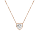 Sienna Heart Bezel Solitaire Lab-Grown Diamond Necklace in 14K Rose Gold, front view