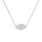 Sienna Marquise Bezel Solitaire Lab-Grown Diamond Necklace in Platinum, front view
