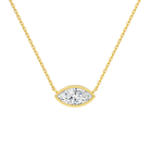 Sienna Marquise Bezel Solitaire Lab-Grown Diamond Necklace in 14K Yellow Gold, front view