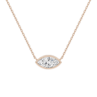 Sienna Marquise Bezel Solitaire Lab-Grown Diamond Necklace in 14K Rose Gold, front view