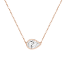 Sienna Pear Bezel Solitaire Lab-Grown Diamond Necklace in 14K Rose Gold, front view