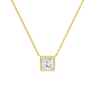 Sienna Princess Bezel Solitaire Lab-Grown Diamond Necklace in 18K Yellow Gold, front view