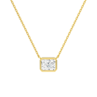 Sienna Radiant Bezel Solitaire Lab-Grown Diamond Necklace in 14K Yellow Gold, front view