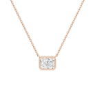 Sienna Radiant Bezel Solitaire Lab-Grown Diamond Necklace in 14K Rose Gold, front view