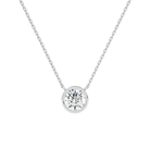 Sienna Round Bezel Solitaire Lab-Grown Diamond Necklace in 14K White Gold, front view