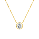 Sienna Round Bezel Solitaire Lab-Grown Diamond Necklace in 18K Yellow Gold, front view