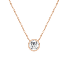 Sienna Round Bezel Solitaire Lab-Grown Diamond Necklace in 14K Rose Gold, front view