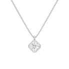 Stellaire Asscher Bezel Solitaire Lab-Grown Diamond Pendant Necklace in 14K White Gold, front view