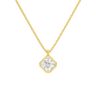 Stellaire Asscher Bezel Solitaire Lab-Grown Diamond Pendant Necklace in 14K Yellow Gold, front view