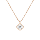 Stellaire Asscher Bezel Solitaire Lab-Grown Diamond Pendant Necklace in 14K Rose Gold, front view