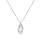 Stellaire Marquise Bezel Solitaire Lab-Grown Diamond Pendant Necklace in 14K White Gold, front view