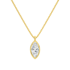 Stellaire Marquise Bezel Solitaire Lab-Grown Diamond Pendant Necklace in 18K Yellow Gold, front view
