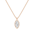 Stellaire Marquise Bezel Solitaire Lab-Grown Diamond Pendant Necklace in 14K Rose Gold, front view