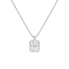 Stellaire Radiant Bezel Solitaire Lab-Grown Diamond Pendant Necklace in Platinum, front view