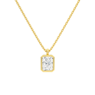 Stellaire Radiant Bezel Solitaire Lab-Grown Diamond Pendant Necklace in 18K Yellow Gold, front view