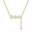 Gianna Three Stone Tassel Lab-Grown Diamond Necklace in 18K Yellow Gold, front view