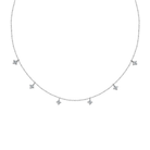 Vesper Starry Charm Dainty Lab-Grown Diamond Necklace in 18K White Gold, front view