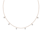 Vesper Starry Charm Dainty Lab-Grown Diamond Necklace in 14K Rose Gold, front view