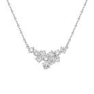 Estelle Sparkling Cluster Lab-Grown Diamond Necklace in 18K White Gold, front view