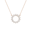 Celina Eclipse Open Circle Lab-Grown Diamond Necklace in 14K Rose Gold, front view