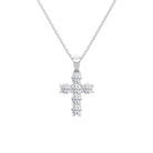 Nerissa Cross Lab-Grown Diamond Pendant Necklace in 14K White Gold, front view