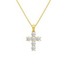 Nerissa Cross Lab-Grown Diamond Pendant Necklace in 18K Yellow Gold, front view