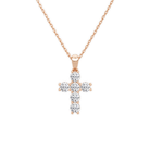 Nerissa Cross Lab-Grown Diamond Pendant Necklace in 14K Rose Gold, front view