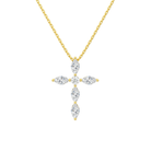 Saphira Cross Lab-Grown Diamond Necklace in 14K Yellow Gold, front view