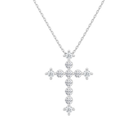 Thea Cross Lab-Grown Diamond Pendant Necklace in Platinum, front view