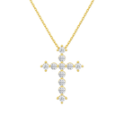 Thea Cross Lab-Grown Diamond Pendant Necklace in 18K Yellow Gold, front view